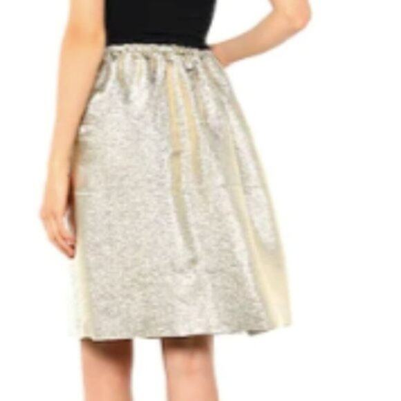 Stella McCartney Lurex Gathered Brynn skirt Gold size 4 - Picture 4 of 10